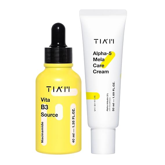 TIAM TIAM Dual Glow Routine: Alpha-5 Mela Care Cream & Vita B3 Source, Korean Skin Care Set