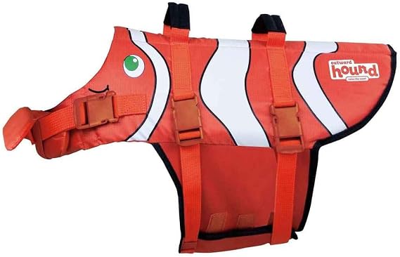 Dog Life Jacket Ripstop Life Jacket for Dogs by Outward Hound, Small, Fun Fish