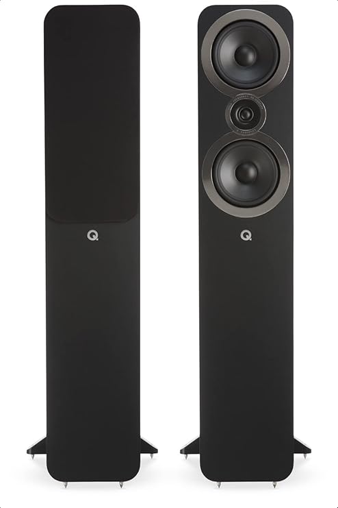 Q Acoustics 3050i Floorstanding Tower Speaker Carbon Black (Single Unit) HiFi Home Stereo Audio Speakers, Dual 165mm Woofers & 22mm Tweeter, P2P Bracing, HPE Resonance Control (Order 2 for Pair)