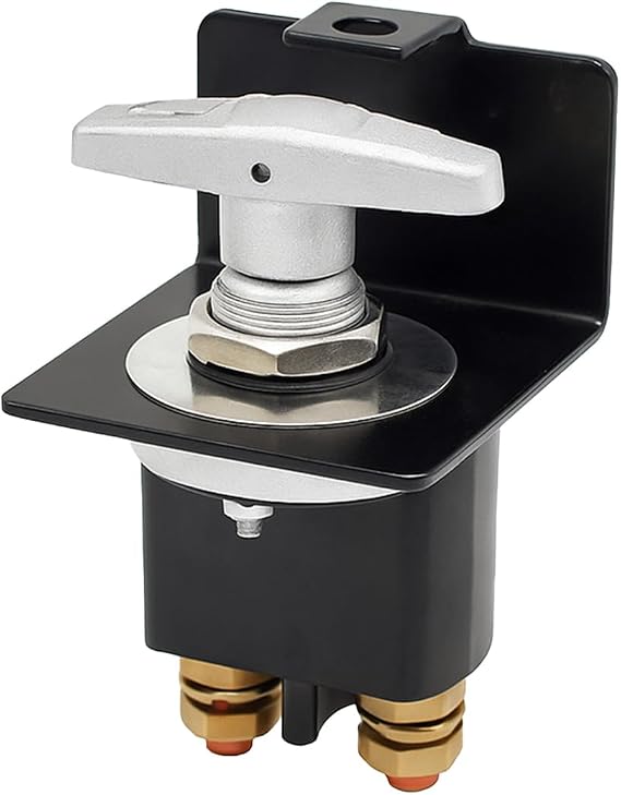 Car Battery Disconnect Switch, 500A High Current Battery Kill Switch with Lock-Out Plate, 12V 36V Power Cut Off Switches Fixed Handle Isolator Replaces 20247, Fits RV Camper Sedan