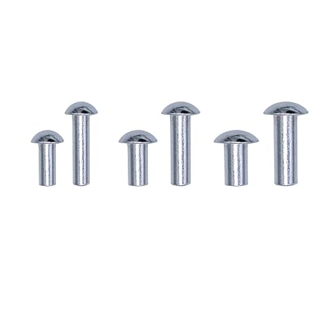 280pcs M4 M5 M6 10mm 20mm Aluminum Brazier Head Rivets, Solid Universal Head Fasteners for Metal Joint and Boat Repairing