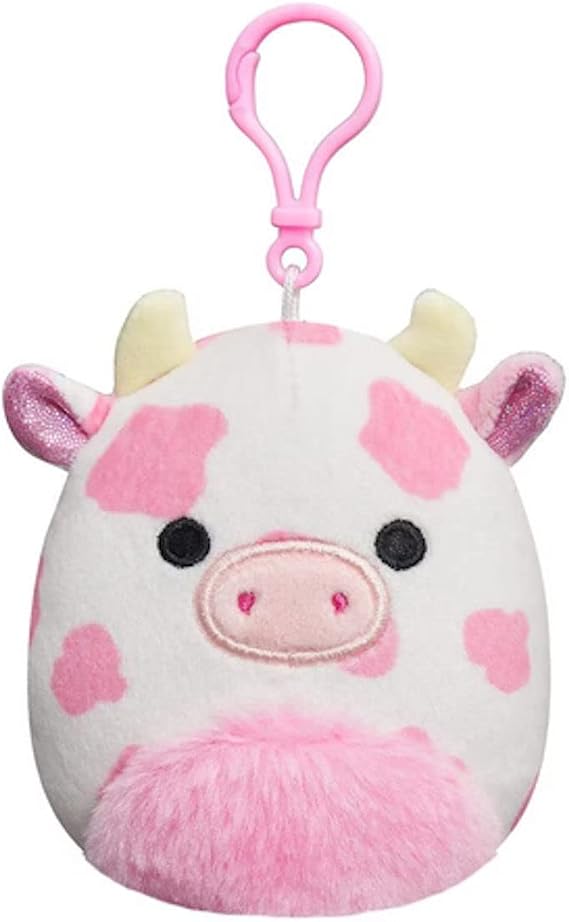 Squishmallows 3.5" Clip On Evangelica The Pink Cow