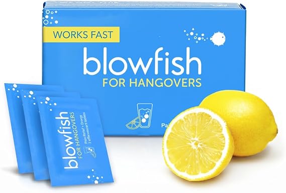 Blowfish for Hangovers - Fast Hangover Relief in 15 Minutes | FDA-Recognized Formulation | Headache Relief, Energy, and Hydration in One Step