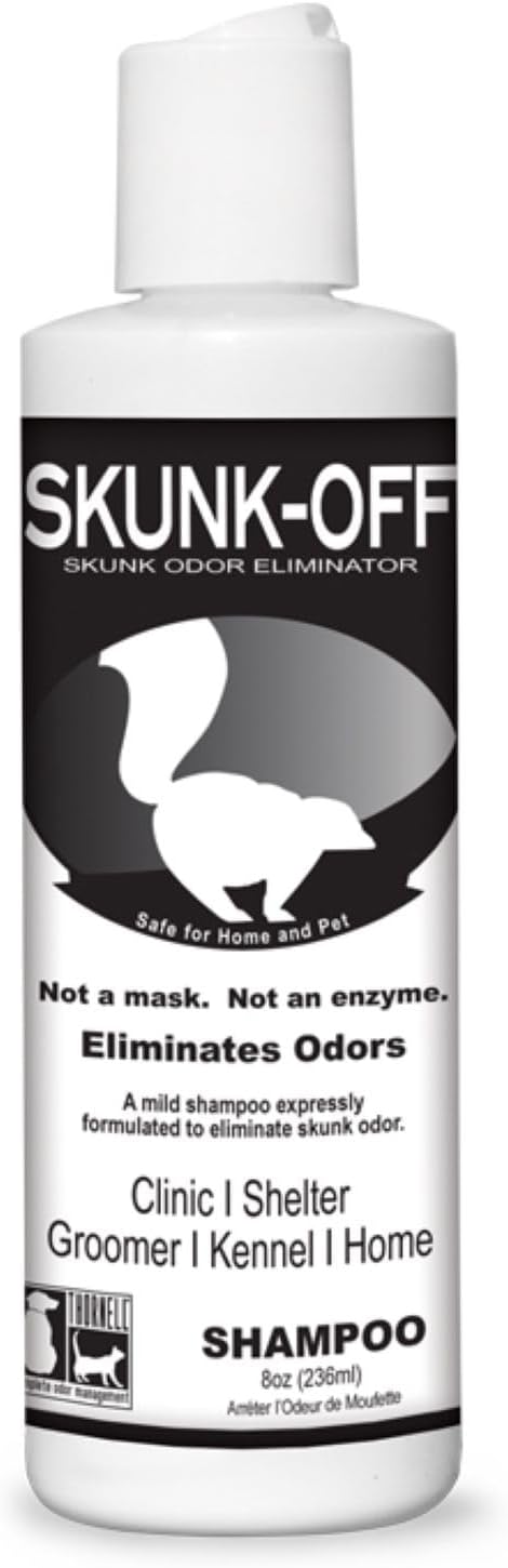 Skunk Off Pet Shampoo Ready to Use Skunk Odor Remover for Dogs, Cats, Home, Carpet, Car & More Non-Enzymatic Skunk Shampoo Dogs Pet Odor Eliminator for Skunk Odor (8 oz)