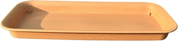 12 Inch Plastic Rectangular Plant Saucers Tray, Plant Drip Trays for Watering, Planter Pot Saucer Tray for Indoor and Outdoor Plants, Light Brown