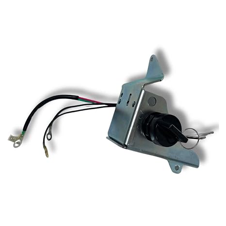 Ignition Switch with 2 Keys and Universal Mounting Plate for Robin Subaru EX Series Engines, Replaces 066-00003-30 EX17, EX40,EX21, EX27 066-00003-30