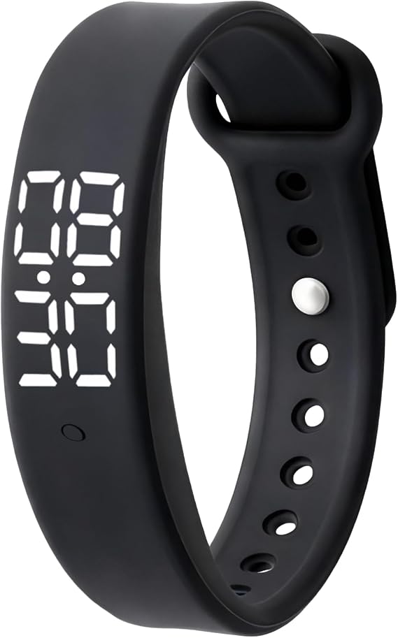 Silent Vibrating Alarm Wristband Waterproof Reminder Watch with 10 Alarms | Silent Reminder for Heavy Sleepers, Hearing Impaired Users with Temperature Measurement and 3 Times per Day Alerts