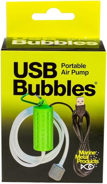 Marine Metal USB-1 USB Bubbles Live Bait Aerator, Water Resistant Air Pump, Portable