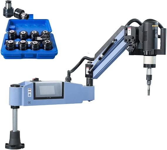 M16R M3-M16 Electric Tapping Machine with ANSI Tapping Collets1200mm Tapping Arm 360 Universal Electric Tapper 0-375RPM/min With 9pcs ANSI standard Collets Tap Collets