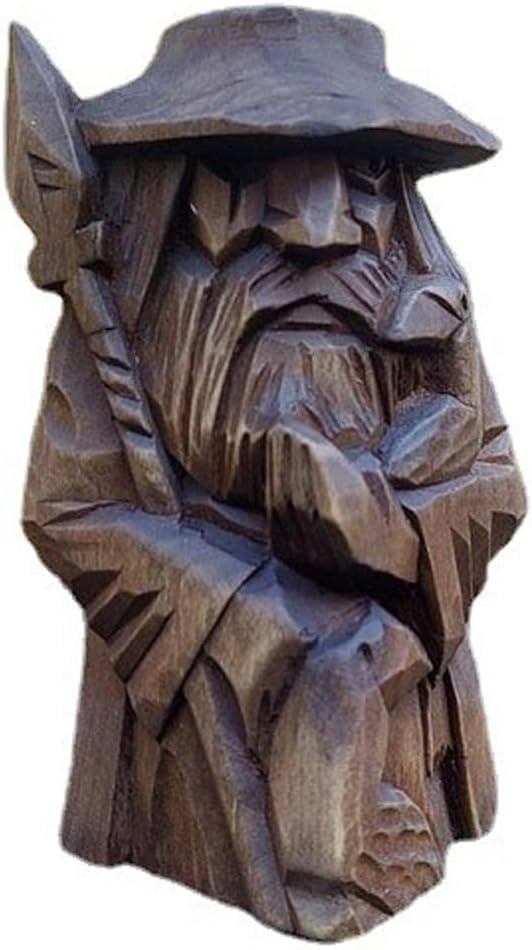 Norse Gods Statues - Odin Thor Tyr Ulfhednar Statue Norse Viking Mythology Figurines Nordic Pagan Ornaments Art for Home Office Decoration (Odin), 10 cm (3.9 inches)
