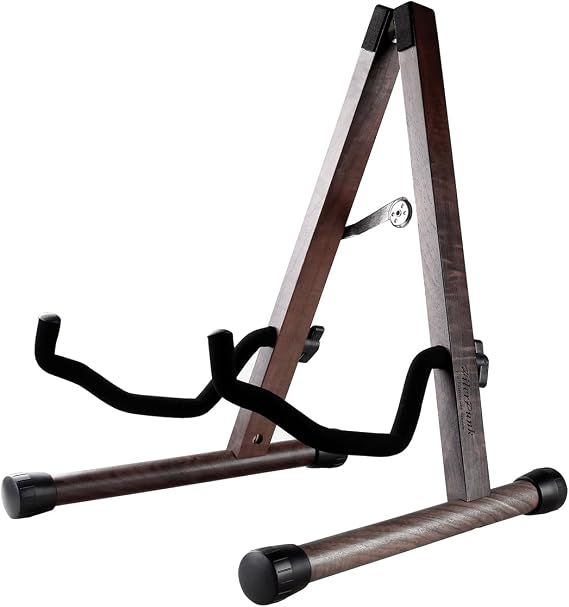 Guitar Stand,Black Walnut Acoustic Guitar Stands,Classical Electric Guitar Stand,A-Frame Folding Bass Guitar Display Stand,Guitar Accessories,Compatible with Cello, Mandolin, Bass,Banjo,Ukulele