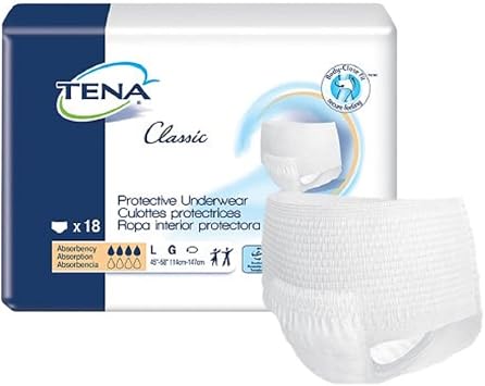 Tena Classic Protective Underwear, Large Case of 72