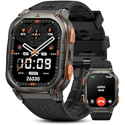 KOSPET Tank M3 Ultra Smart Watch with GPS, 50M Waterproof, Compass, Altitude, Air Pressure, 480mAh Extra Large Battery, Full Stainless Steel, Bluetooth Call, AMOLED Always-on Display