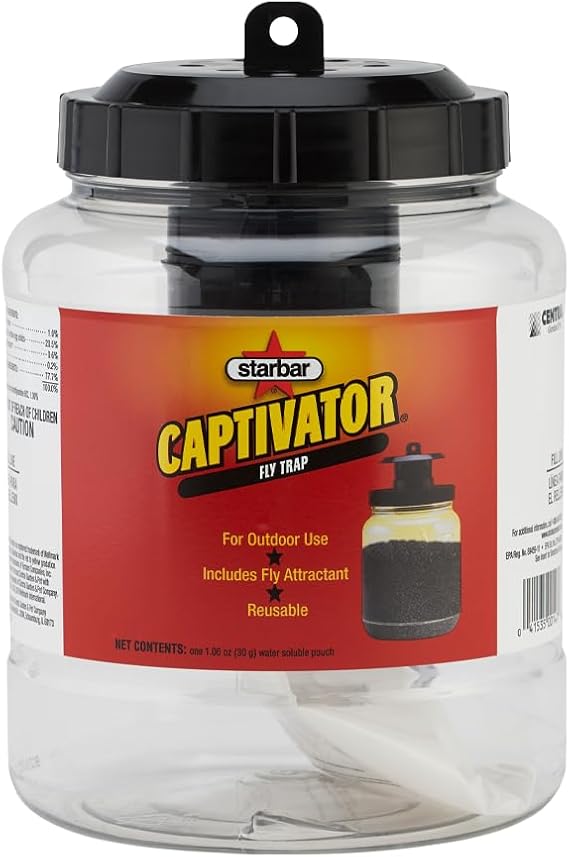Starbar Captivator Outdoor 2 Quart Reusable Fly Attachment Hanging Jar Trap