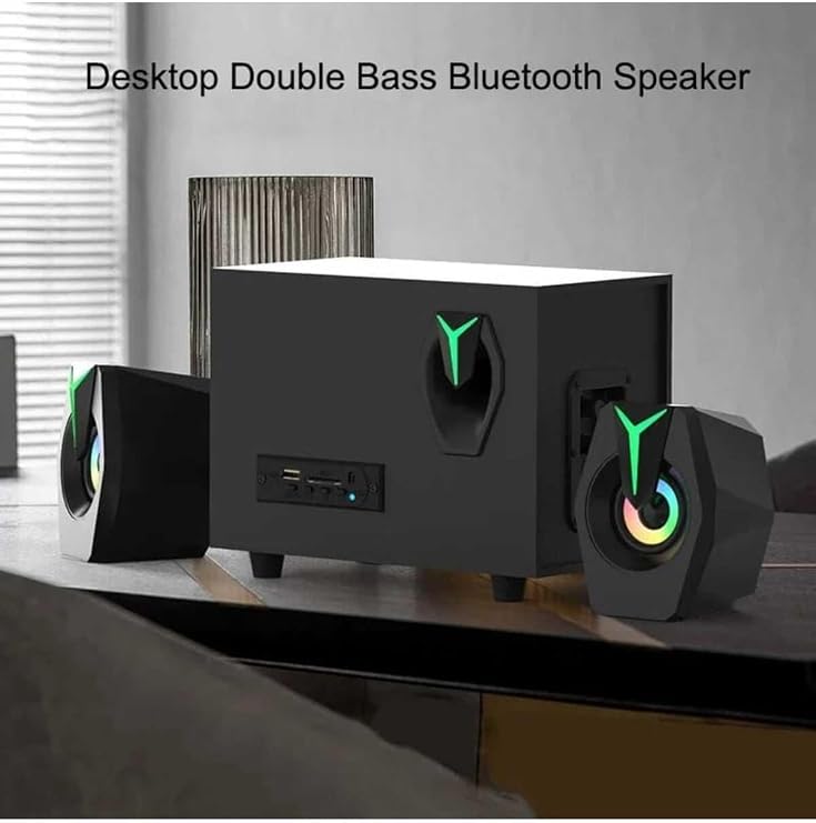Tastech Multimedya Bluetooth Hoparlör Sd Kart Usb 2.1 Kanal Subwoofer 2+1 Işikli Pc Speaker Siyah TASTECH-K8-2+1-BT