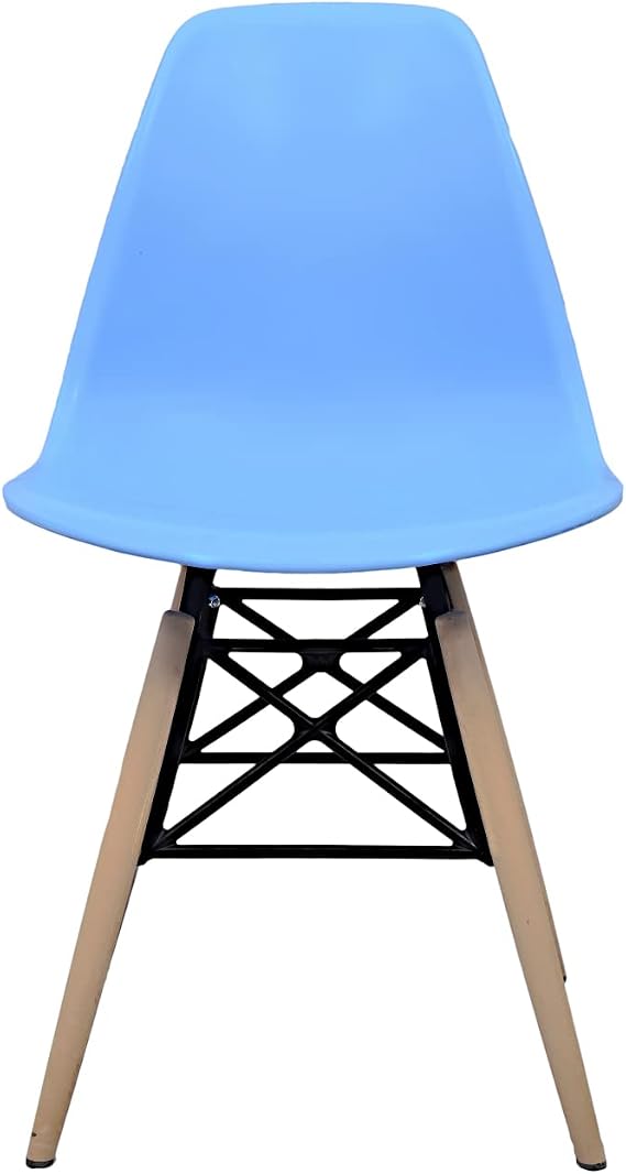 Eames Plastik Kafesli Sandalye - Cafe Balkon Mutfak Sandalyesi (1, Mavi)