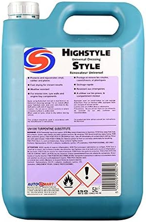 Autosmart 5L Highstyle Long Lasting Tyre Plastic Shine Silicone Dressing Exterior Interior