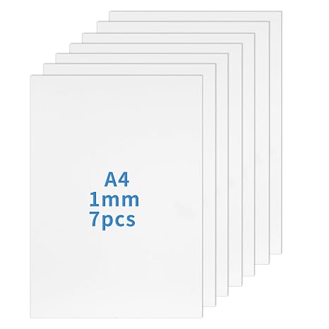 7 Pcs A4 White Plastic Sheets, 21x29.7cm Polypropylene Sheets | Lightweight A4 Polypropylen Platten for Arts and Crafts, Modelling, Architectural Sand Table Models