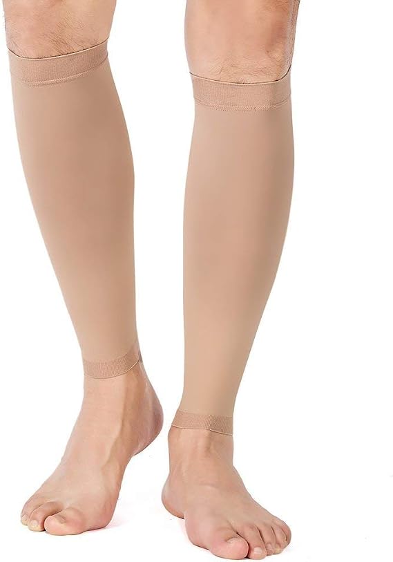 TOFLY Calf Compression Sleeve 20-30mmHg 1 Pair Footless For Men & Women