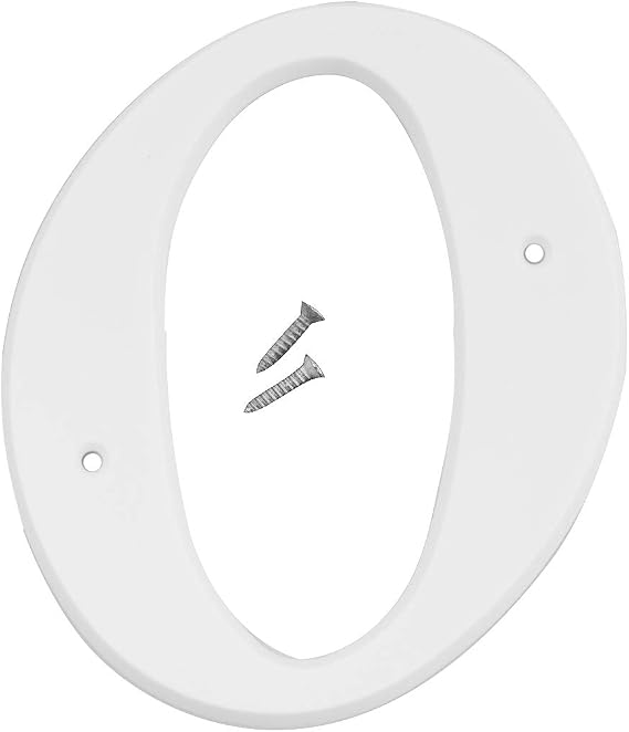 Hy-Ko 6" Plastic House Number, Modern Raised Numbers for Exterior House, Durable Convenient Marking for Home Address with Included Mounting Hardware for Simple Installation