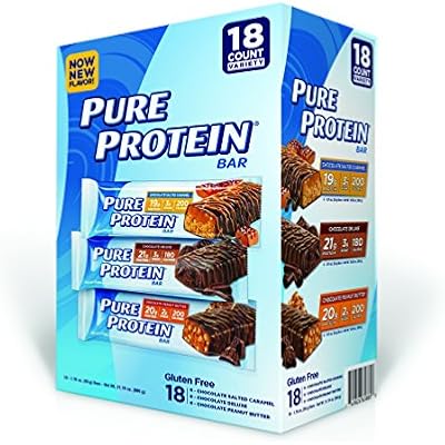 Pure Protein Bar, Chocolate Peanut Butter Salted CaramelChocolate Deluxe, 18 Count