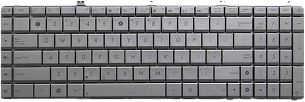 Replacement Laptop Keyboard for ASUS N55 N55S N55SF N55SL Silver US United States Edition