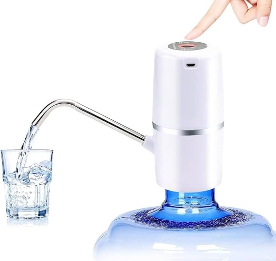 Myvision Electric Portable 5 Gallon Water Dispenser, Universal Micro USB Charging Water Bottle Pump, 3-5 Gallon Jug Water Dispenser with Silicone Cap