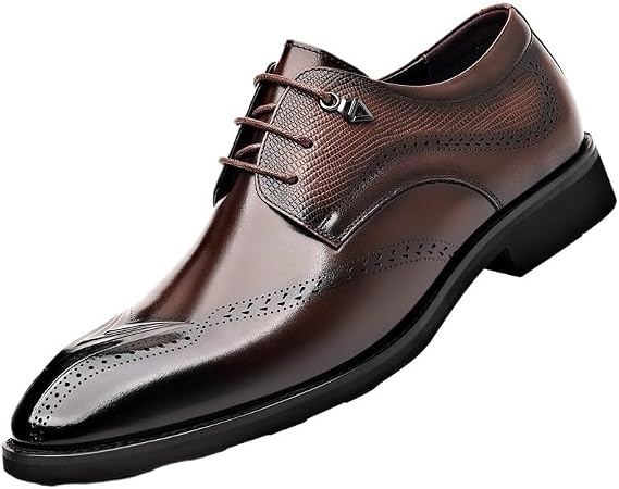 Oxford Dress Shoes For Men Lace Up Leather Men Formal Shoes Luxury Men's Loafers Dress Moccasins Breathable Slip on Black Driving Shoes(4UK)