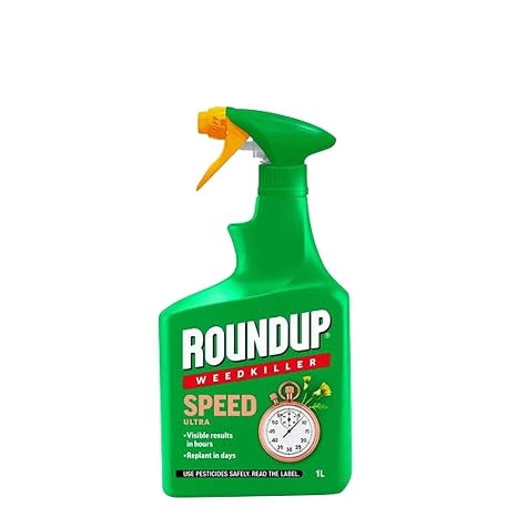 Roundup Speed Ultra Weedkiller 1L Fast Acting Weed Control Spray Kills Weeds & Grasses Visible Results in Hours Replant Next Day Patio Drive Path Use