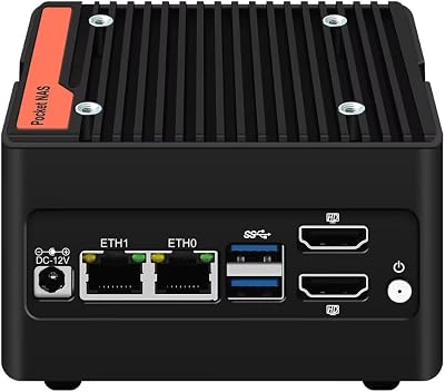 SJRC 4 Bay NAS Mini PC i3 N305, 4 x NVMe Micro NAS Server for Desktop, 2 x i226-V 2.5GbE LAN Network Attached Storage with USB3.2, Support WiFi7BT5.4, DDR5 32GB RAM 1TB SSD