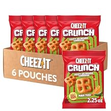 Cheez-It Crunch Cheesy Baked Snacks, Lunch Snacks, Zesty Jalapeno Cheddar (6 Pouches)