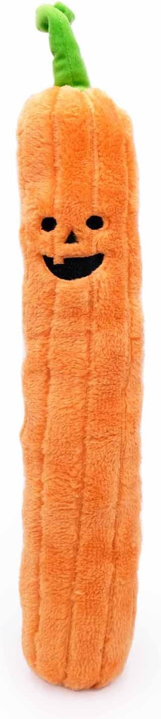 ZippyPaws Jigglerz Plush Dog Toy with Squeaker, Stuffed Toy for Tough Play, Pumpkin