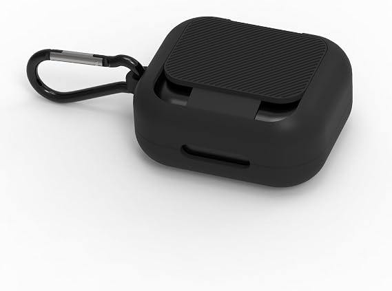 Geekria Silicone Case Cover Compatible with Soundcore by Anker P30i True Wireless Earbuds, Protective Earphones Skin Cover with Keychain Hook, Charging Port Accessible, Front LED Visible