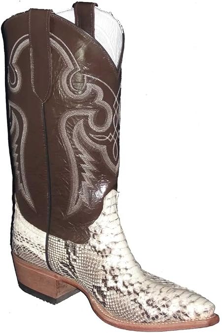 Cowtown Mens Square Toe Python Snakeskin Boot Q818
