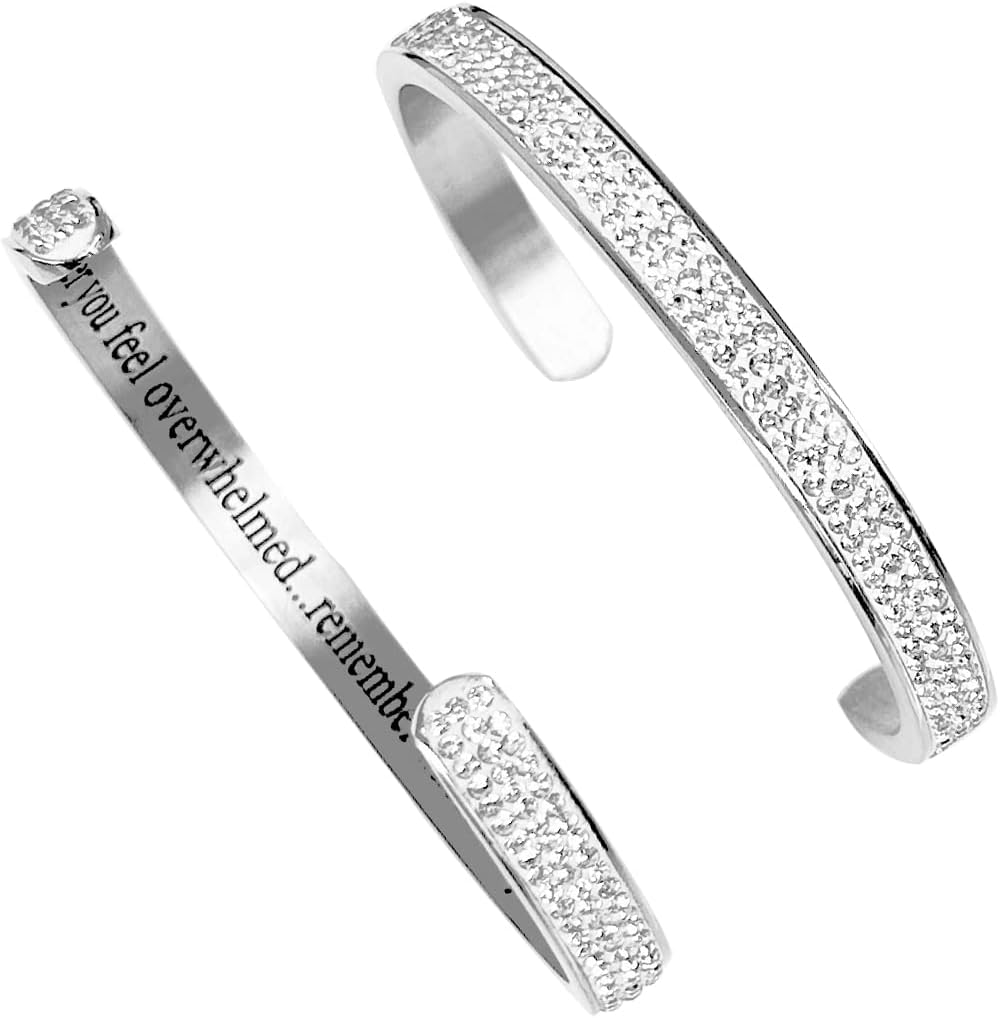 Inspirational Bracelets for Women cuff bangles bracelets for women stainless steel motivational bracelets Mantra Engraved Birthday Valentines Day Gifts friendship gifts for women friends Her Girls