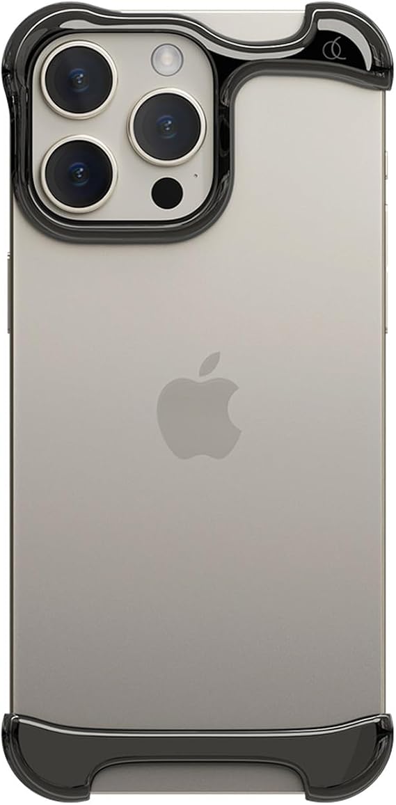 Arc Pulse AC26347i15PR iPhone 15 Pro Case, Aluminum Bumper, Shock Absorbing, Aerospace Grade, European Design, Slide-On Installation, Protective Cover, Mirror Polished Aluminum, Magsafe Compatible, Lightweight, Titanium Gray