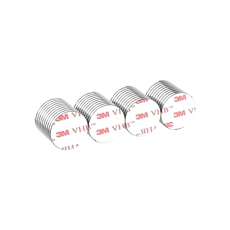Super Strong Self Adhesive N42 Neodymium Disc Magnet - 5/8D x 1/16H - 40 Pack, Powerful Rare Earth Magnets with 3M 4920 VHB Double Side Adhesive Backing, Adhesive Magnets, Magnet Stickers