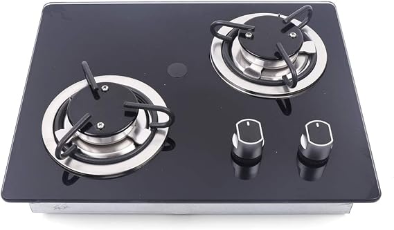 Boat Caravan RV Camper, 2 Burner Three-dimensional Air Intake Structure LPG Gas Stove Hob W/Sink Combo Cooktop Tempered Glass Camping Stoves for Home