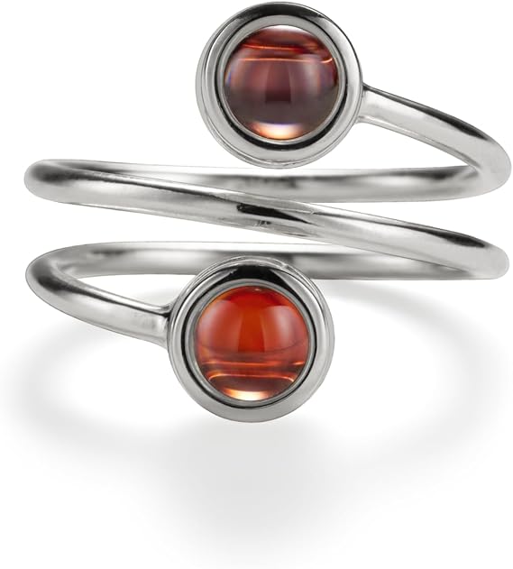 PERIMADE Personalized Double Picture Projection Ring for Women, Custom Photo Memorial Open Band, Customized Text & Love in 100 Languages Adjustable Wrap Ring Dainty Stacking Memory Jewelry Gift