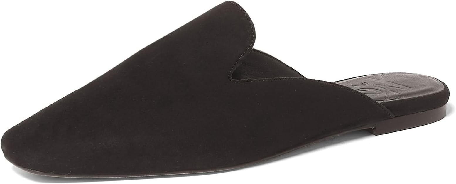 Anthony Veer Lara Suede Flat Mule for Women | Handcrafted in Italian Suede | Ortholite Bedded Insoles | Square Toe & Rubber Heel