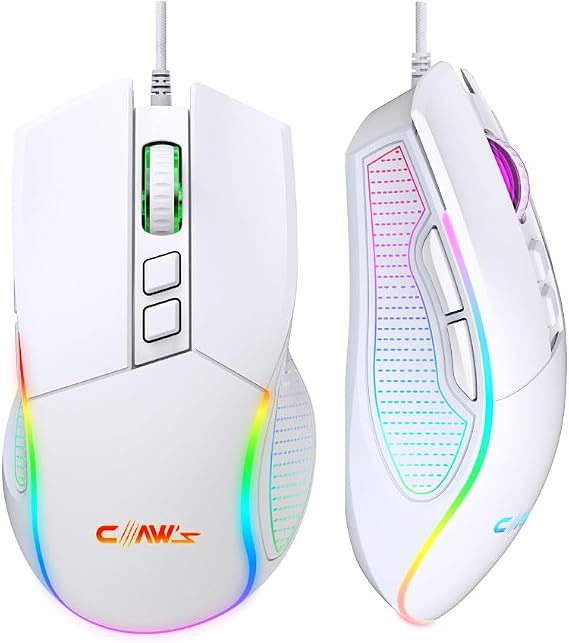 Claw's Crossfire V1 12800 Dpi Makro Yazılımlı Chromatic RGB Gaming Mouse - Beyaz