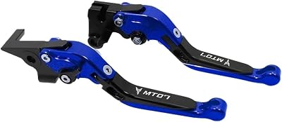 Handle Brake Clutch Compatible with MT-07 MT 07 MT-09 MT07 MT 09 FZ-07 2014-2023 Motorcycle Folding Brake Clutch Levers Foldable LeversBlue3