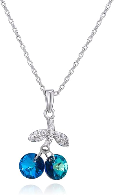 XUPING Crystal Necklace for Women Round Crystal Pendant Necklace Fine Jewelry Silver Dainty Pendant Necklace Cubic Zirconia Necklace Anniversary Birthday Jewelry Gifts Valentine's Day Gift