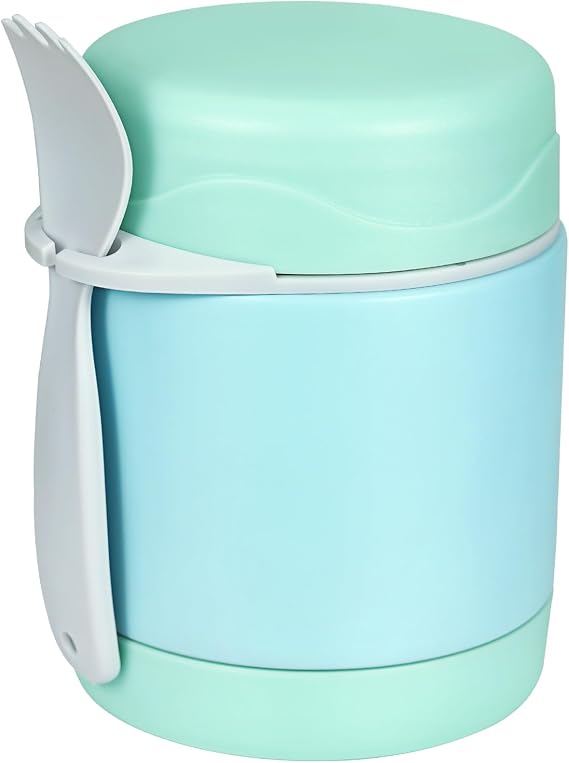 10oz Soup Thermo for Hot Food Kids,Lunch Thermo Kids Food Jar with Spoon Hot Insulated Food Containers,Leak Proof Stainless Steel Wide Mouth Lunch Thermo Jar for School(Mint-Green)