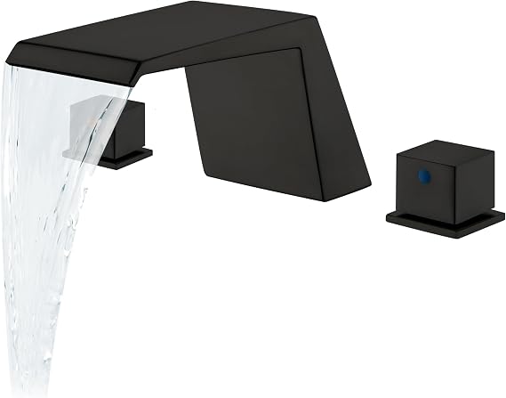 Matte Black Roman Waterfall Tub Faucet