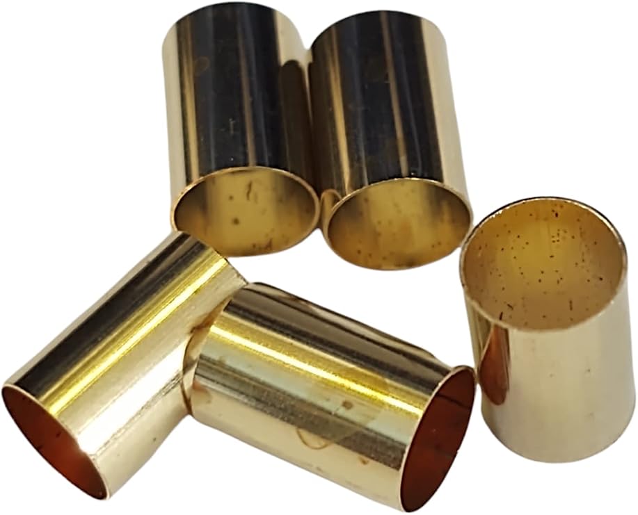5 Pack Brass pot adapter sleeves - Install knobs made for 1/4" solid shaft pots on to 6mm split shaft or solid pots