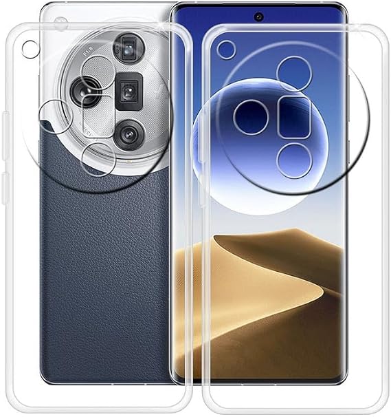 Phone Case for Oppo Find X7 Ultra (6.82"), 2 Pack Ultra-Thin Silicone Shell, [Anti-Yellowing X Shockproof] Soft TPU Clear Cover for Oppo Find X7 Ultra - Clear + Transparent