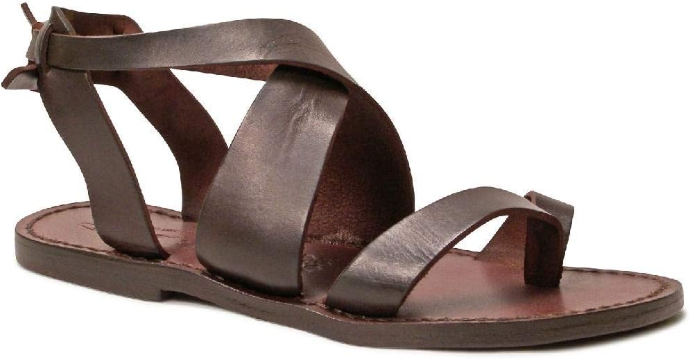 Women Sandals in tan Leather Handmade in Italy