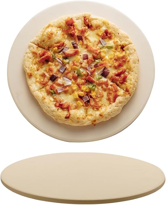 Pizza Stone for Oven and Grill, Heavy Duty Cordierite Baking Pan, Round Baking Stone for Bread, Cookie, 15 Inch
