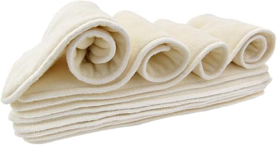 Nora's Nursery Baby Cloth Diaper Inserts | 10 Pack | for Baby Cloth Diapers | Baby Cloth Pocket Diaper Inserts | 10 Pack | Pocket Diaper Inserts For Babies | Cloth Pocket Diaper Inserts | Baby Diaper Use